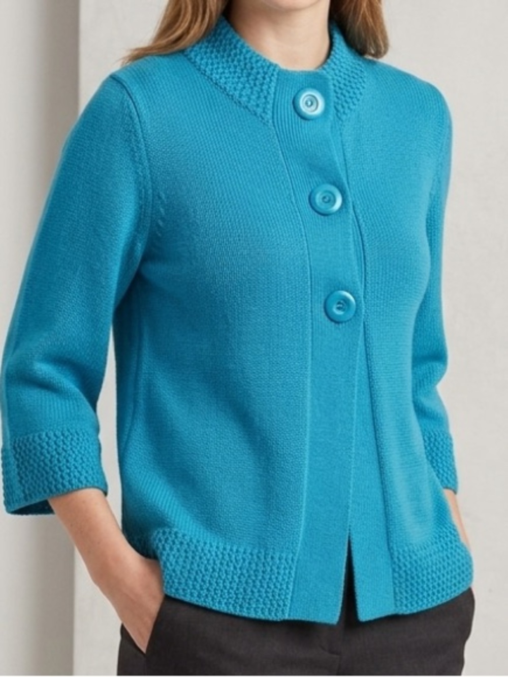 Button-Front Knit Cardigan